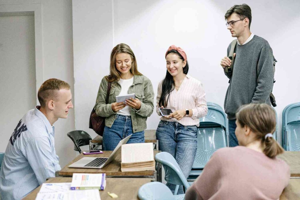 students studying together